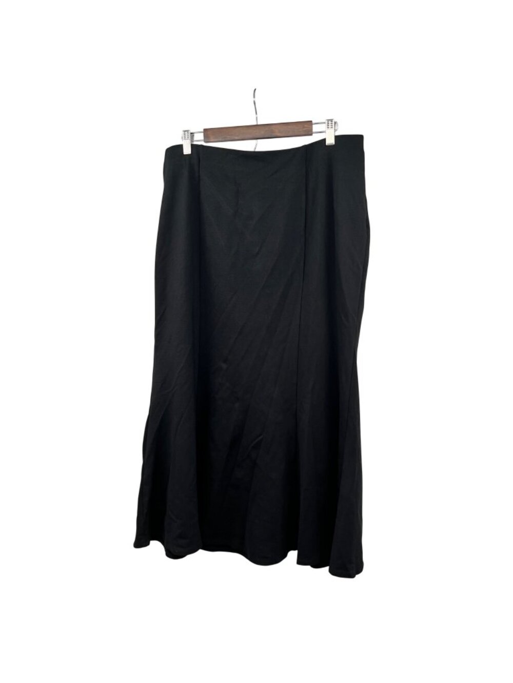 Ava & Viv Black Maxi Skirt Flared Hem Pull On Elastic Waist Womens Size XXL